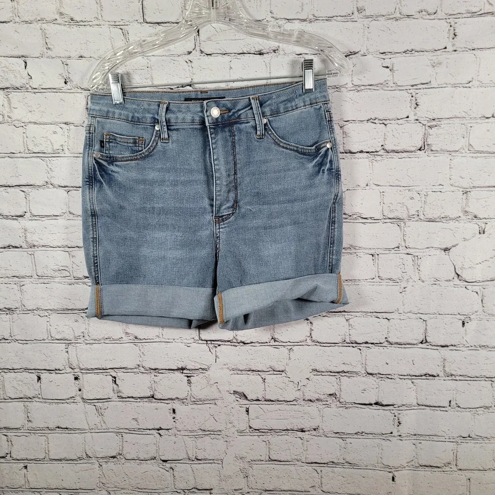 Judy Blue Denim Shorts Womens Large Blue Excellent Sorbtek Stretch JB150205 MD